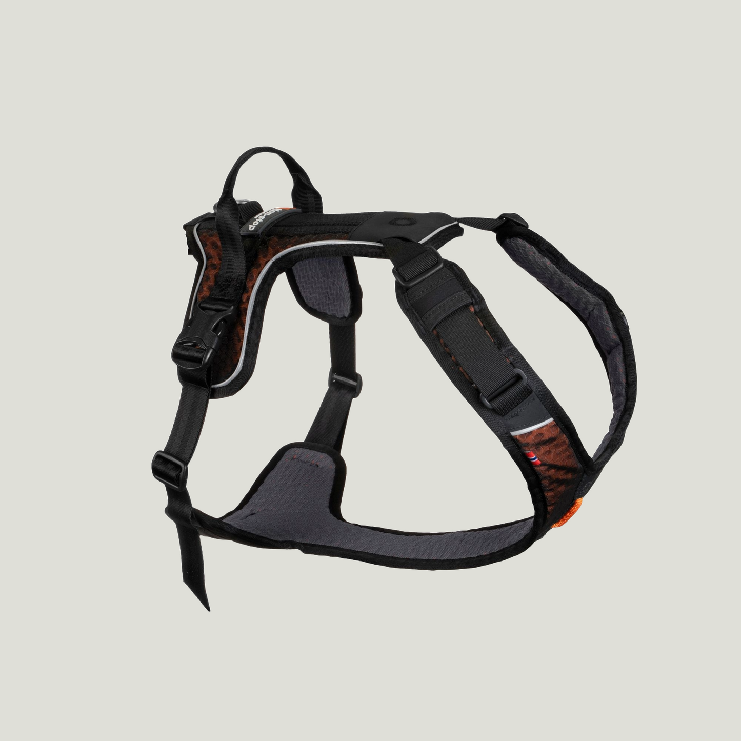 Non-stop Dogwear Rock Harness – et robust og komfortabelt sele designet til at give optimal pasform og bevægelsesfrihed til aktive hunde under udendørs eventyr.