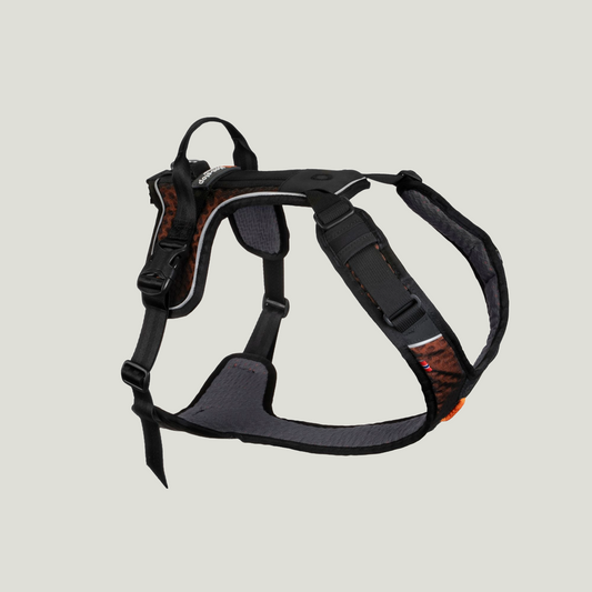 Non-stop Dogwear Rock Harness – et robust og komfortabelt sele designet til at give optimal pasform og bevægelsesfrihed til aktive hunde under udendørs eventyr.